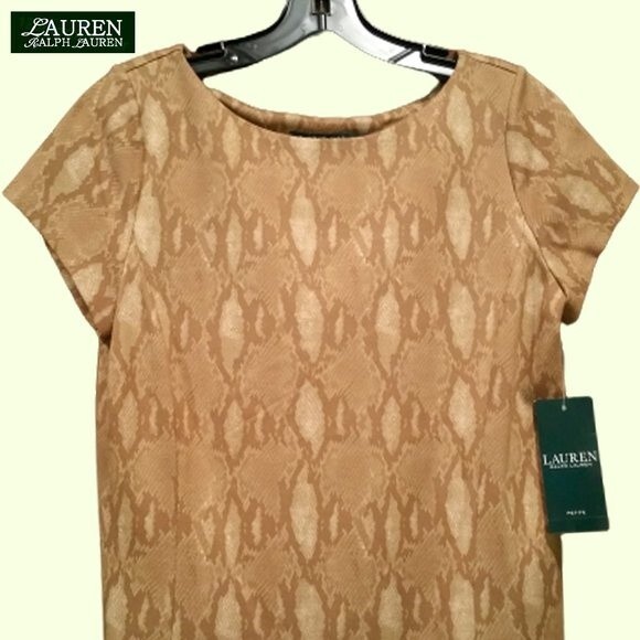 Lauren Ralph Lauren NEW Old Money Python Snake Sheath Dress PS - Picture 2 of 11